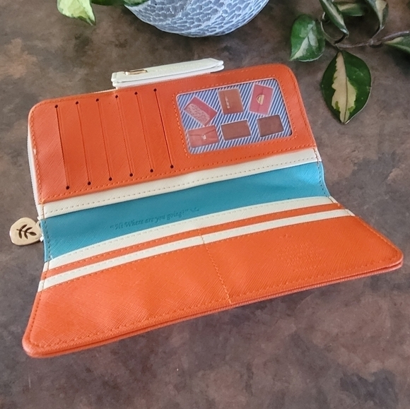 SHINZI KATOH DESIGN 'Cheer Up' Long Wallet, Two Tone, Full Zip and Snap Closure - Picture 9 of 16